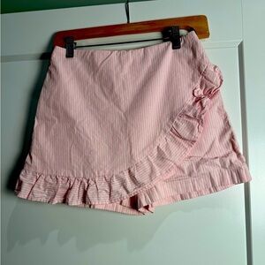 Lilly Pulitzer Faye skort Pink and White Striped ruffle hem